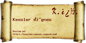 Kessler Ágnes névjegykártya